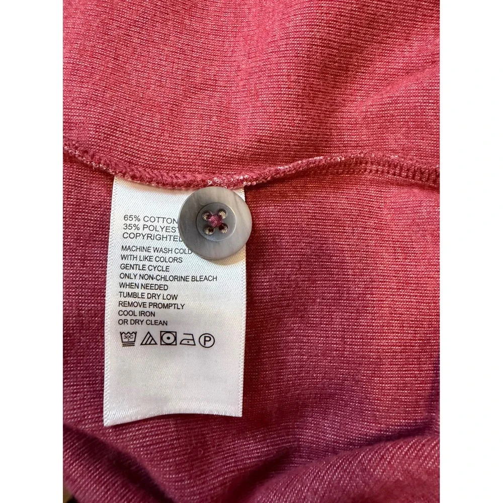 Tommy Bahama Pullover Mens XL Red Quarter Button Knit Sweatshirt Coastal Casual